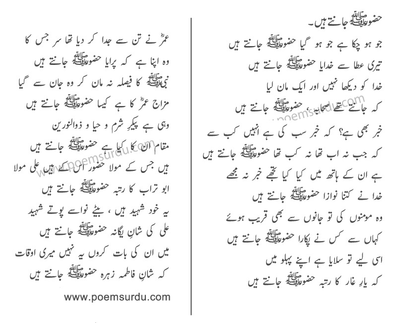 Huzoor Jante Hain Naat Lyrics