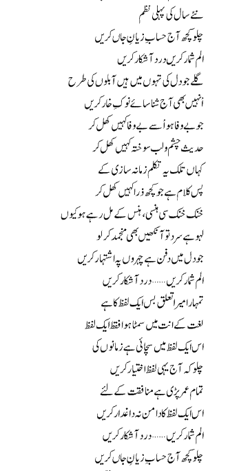 New Year Poetry by Amjad Islam Amjad